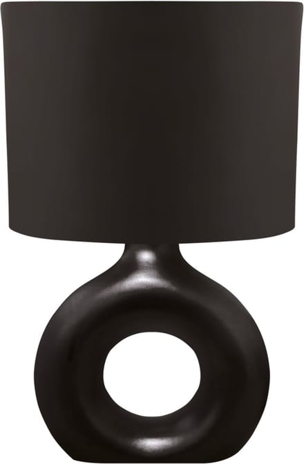 GOLF - Tafellamp - Nachtlamp - Textiel - Keramiek - Zwart - E14 Fitting