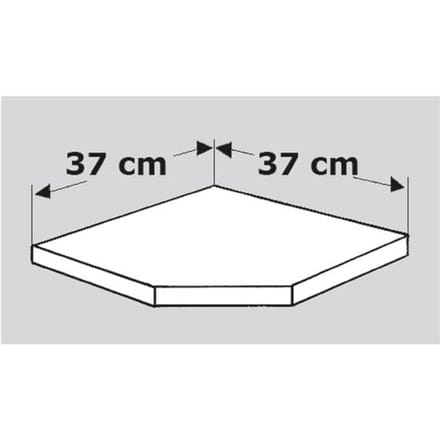 Hoeklegbord, voor legbordstelling Stora 100, B 370/370 x D 400 mm,