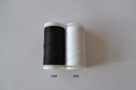 Artifil Naaigaren - Wit en zwart polyester garen - 2x 200m