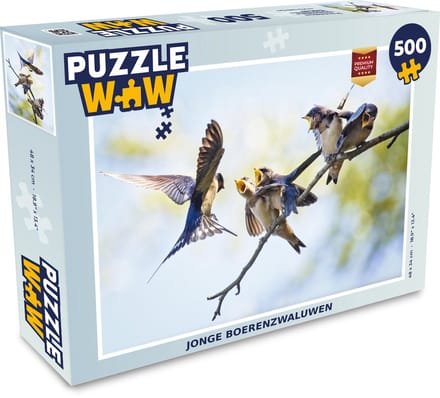 Puzzel Jonge boerenzwaluwen - Legpuzzel - Puzzel 500 stukjes