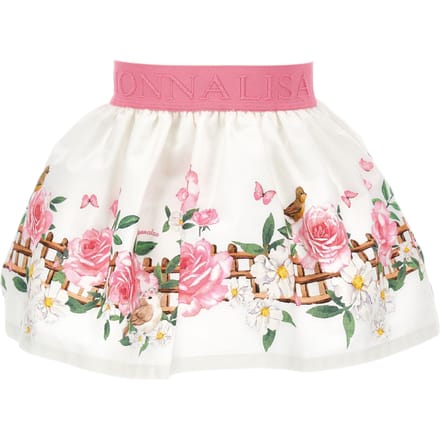 Monnalisa - Gonna Romantic White / roze bloemen 31C700 3652