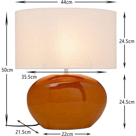 KARE tafellamp Beo, oranje, katoen, hoogte 50 cm, E27