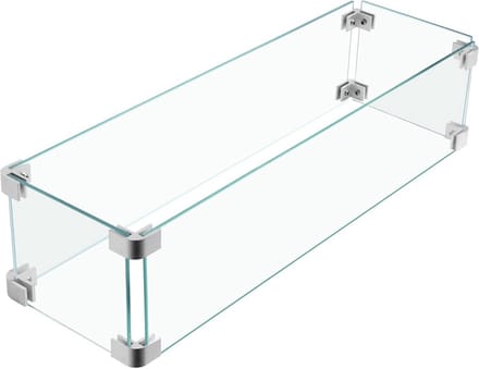 Windscherm van Gehard Glas voor Vuurkorf of Terrashaard