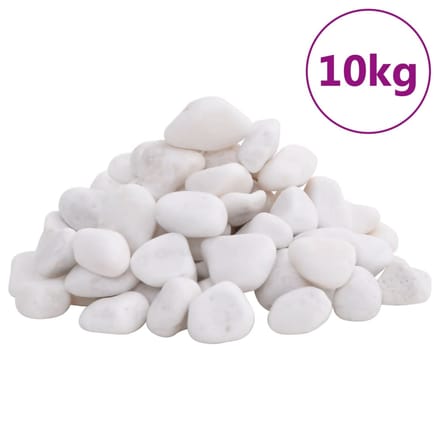 vidaXL - Kiezelstenen - gepolijst - 2-5 - cm - 10 - kg - wit