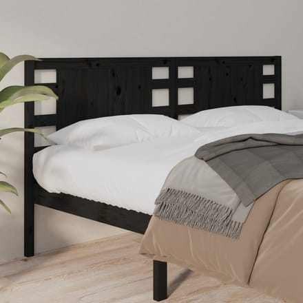 vidaXL - Hoofdbord - 126x4x100 - cm - massief - grenenhout - zwart