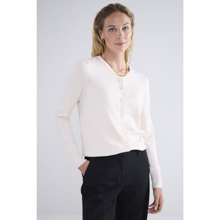 Summum Woman Short Cardigan Soft Viscose Polyamide Knit Ivory Maat: S | Cardigans Outlet | Dames | Creme