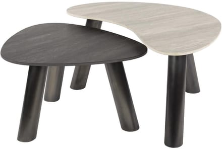 Fraaai - Cattaneo organische salontafels - set van 2 - travertin look
