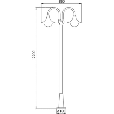 Albert Leuchten Lantaarnpaal 171, 2-lamps, zwart