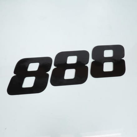 3 sticker startnummer zelfklevend cijfer 8 zwart 20x25cm voor motor