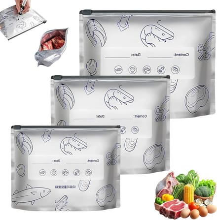 Herbruikbare opbergzakken - 30 stuks met ritssluiting in 3 maten voor groenten, fruit en snacks