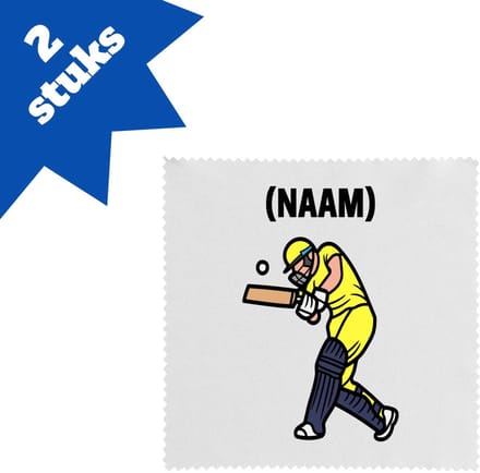 Akyol - cricket met eigen naam brillendoekjes - Cricket - cricketer - sport - 17,8 bij 17,8 cm - 2 stuks