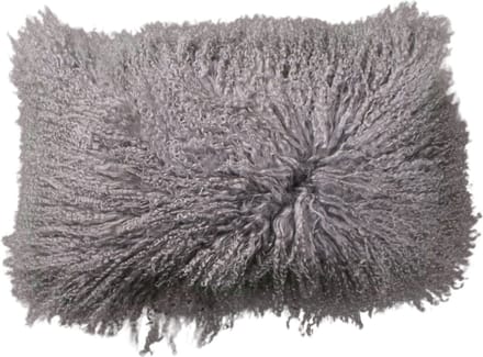 Van Buren - Tibetaans schapenvacht kussen - Taupe 30x50cm - 100% echt schapenvacht