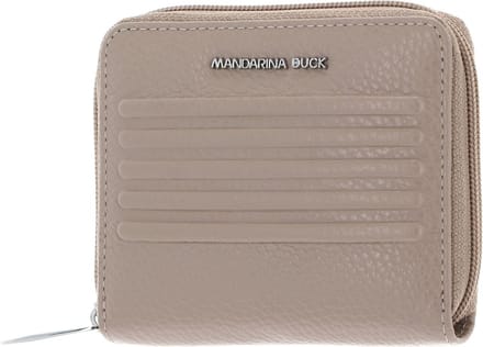MANDARINA DUCK Leren Portemonnee I-Con Zip Wallet Warm Taupe