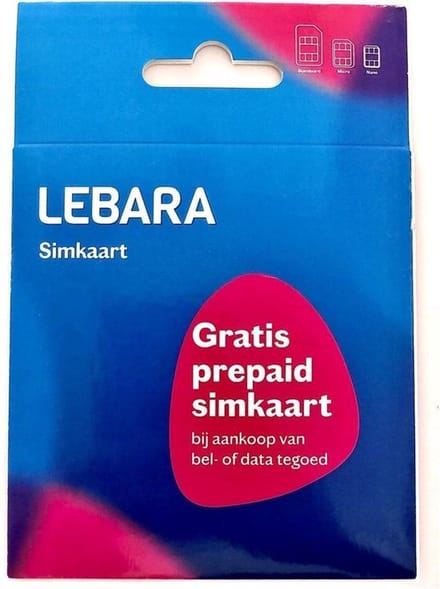 Lebara Prepaid Simkaart - KPN Netwerk - Telefoonnummer: 06 17 62 62 62