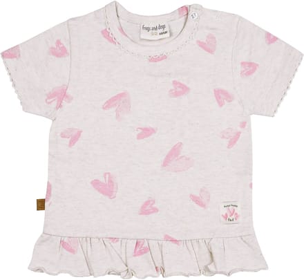 Shirt korte mouw Hearts – Spring Breeze – Off White gemêleerd – Frogs and Dogs - Maat 68