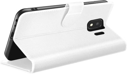 Zanae, Hoesje geschikt voor Samsung J4 - Wallet Case & Magneetsluiting, Wit