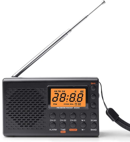 Unyqoos® Compacte draagbare radio met AM FM SW, LCD-scherm en slaaptimer