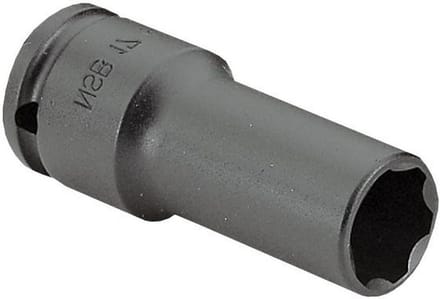 Slagmoerdoppensleutel - Lange dop - Mechanisch werk - Convex profiel - 17 mm - Metaal