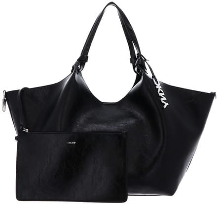 DKNY handtas schoudertas Paula Tote Bag Black / Silver zwart