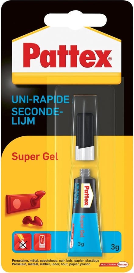 Secondenlijm pattex super gel 3gr | 12 stuks