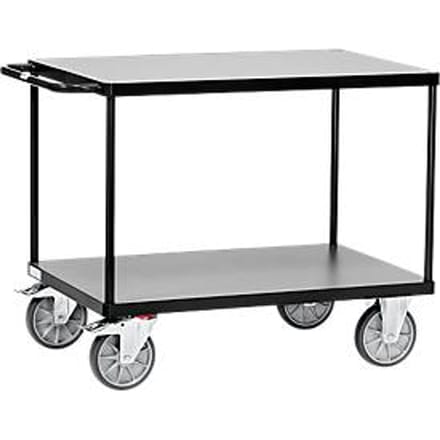 Fetra Etagewagen met 2 etages, "Grey Edition",  L 850 x B 500 mm, draagvermogen 500 kg, grijs
