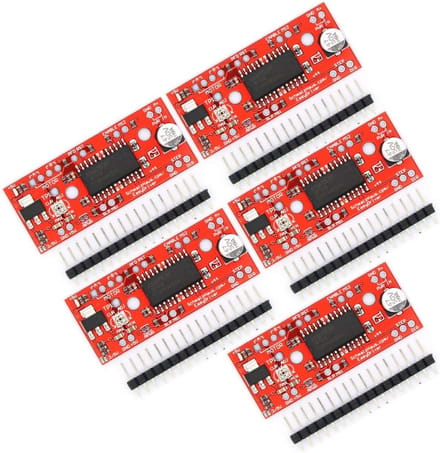 Motor Driver Module - Stappenmotor Controller - Precisie Bewegingssturing - Instelbare Microstepping - 47x20mm - Rood