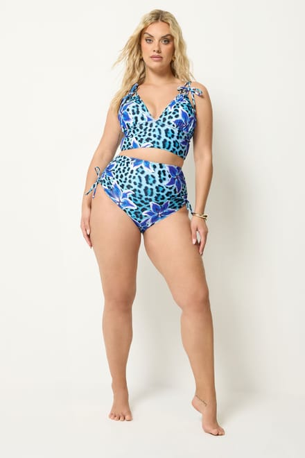 Yours Blauwe Corrigerende Bikinislip Met Hoge Taille Size 48