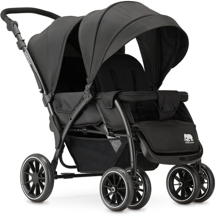 Deryan Elena Duo Buggy - Dubbele Buggy - Compact Lichtgewicht - Zwart