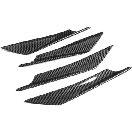 4 stuks Auto Universeel Voorblad Bumperlip Splitter Deflector Spoilerpaneel Vervanging black
