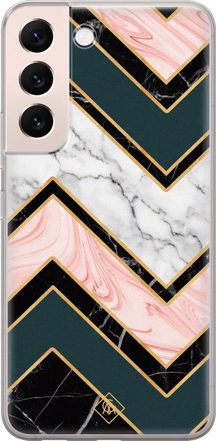 Casimoda® hoesje - Geschikt voor Samsung S22 Plus - Marmer Triangles - Backcover - Siliconen/TPU - Multi