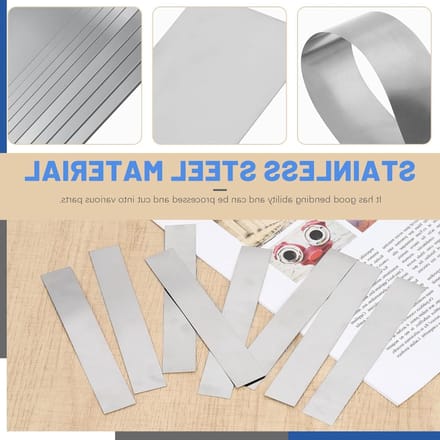 10 Stuks RVS Rectangular Shim Stock Assortiment - 6.1 x 0.98 x 0.006'' - Ideaal voor Keuken, DIY en Industrieel Gebruik