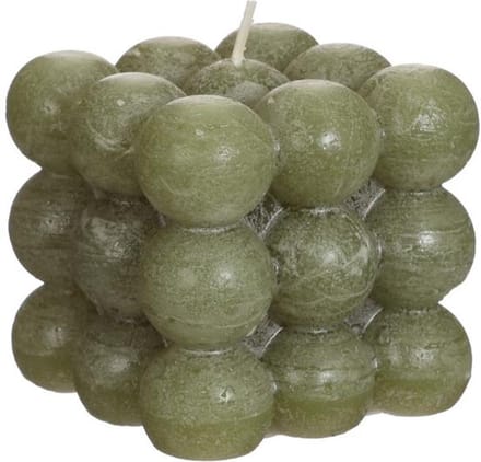 Ideas 4 Seasons Mosgroen Bubbel Kaars 8x8x8 Cm