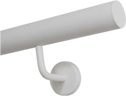 Roestvrijstalen Leuning - Wandsteun Leuning - Veilig Traplopen - Gepoedercoat Wit - 200 cm Lengte - Wit