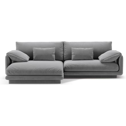 4-zits hoekbank Torino links velvet | Micadoni