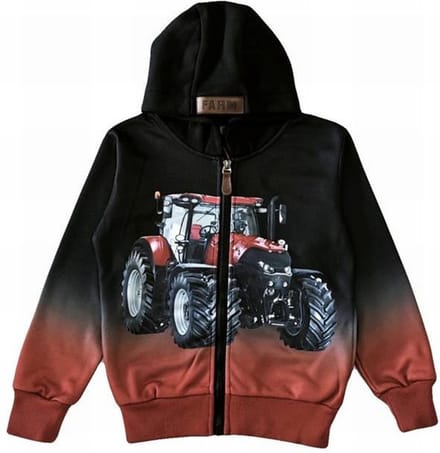 Kinder vest rode tractor trekker zwart maat 92
