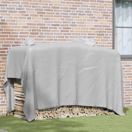 vidaXL - Zeilen - Grijs - 3 - x - 3 - m - Canvas - met - PVC-coating