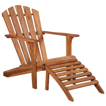 vidaXL - Adirondack - tuinstoel - met - voetensteun - massief - acaciahout