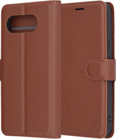 Hoesje geschikt voor Google Pixel 9a - Techsuit Leather Folio Book Wallet Case - Bruin