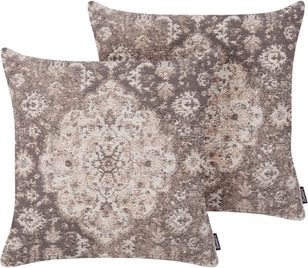MIMISAL - Sierkussen set van 2 - Lichtbruin - 45 x 45 cm - Katoen