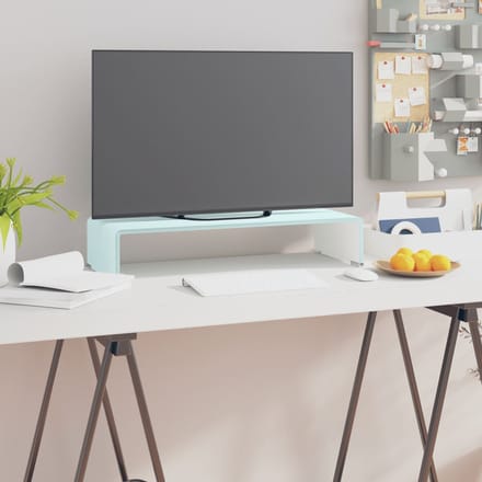 vidaXL - TV-meubel/monitorverhoger - 60x25x11 - cm - glas - groen - groen
