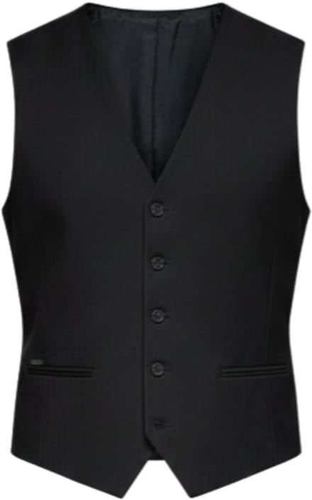 OMBRE Gilet - Slim Fit - Knopen Zwart L