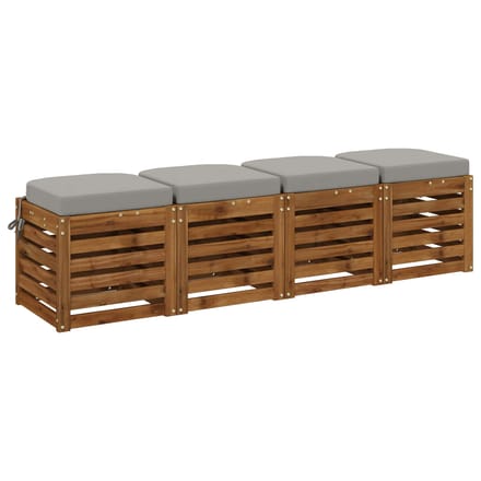 vidaXL - 4-Piece - Zitkussens - SOEST - 4 - pcs - 100% - Polyester - Grijs