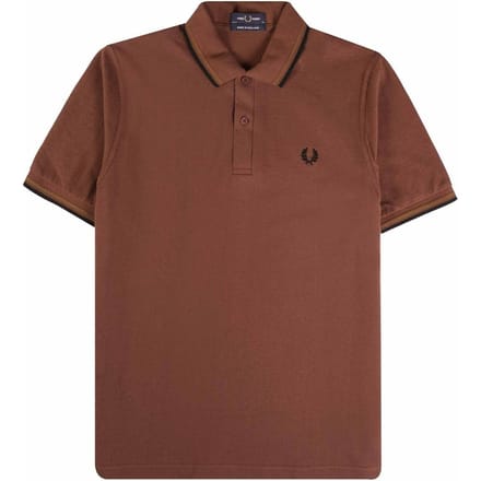 Fred Perry Herenpoloshirt met dubbele kraag (Maroon, Maroon)