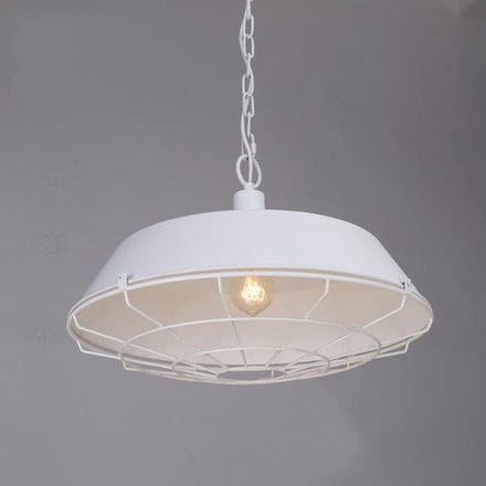 Vintage Industrieel Cage Design - Hanglamp - Ø 36 cm - Wit