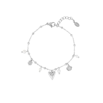 Lucky Love Armband | RVS Zilver | Moederdag | Cadeau voor Haar | Hartjes