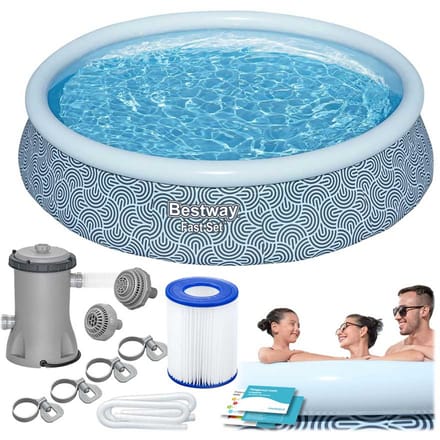 Bestway Serie - Tuin Zwembad - 396 x 84 cm - Opblaasbaar - Inclusief Pomp