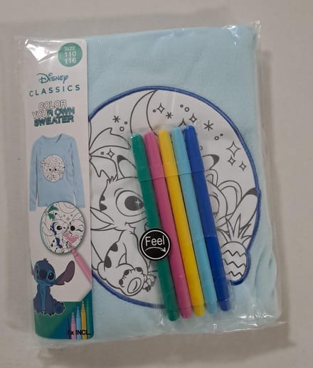 Disney Stitch Kleur je Eigen Trui Maat 110-116