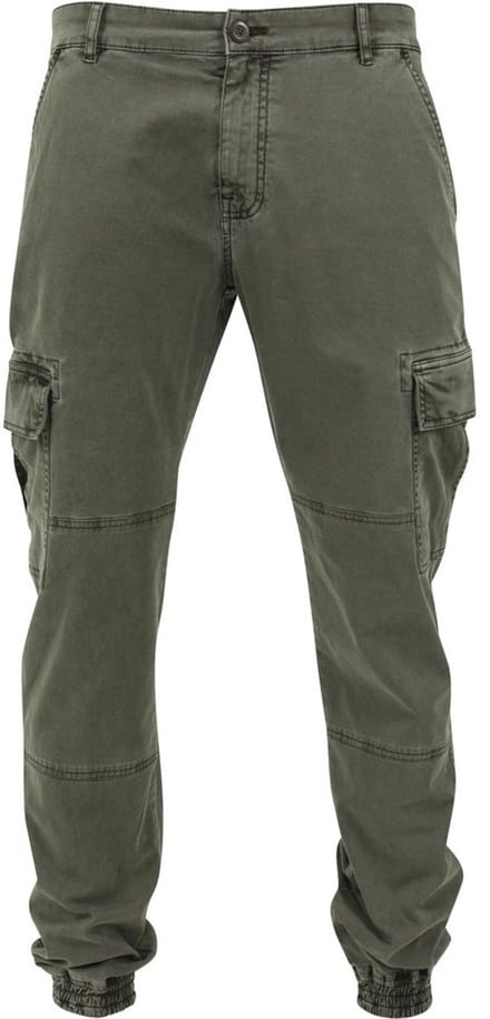Urban Classics - Washed Cargo Twill Heren joggingbroek - Taille, 31 inch - Groen