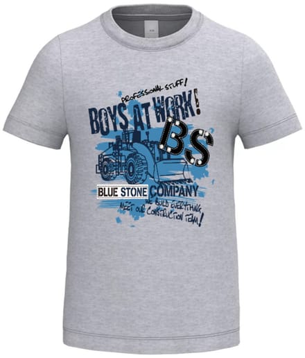 Jongens shirt Boys at work - Grijs - 146/152