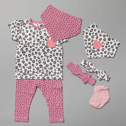 Lily & Jack - 7-delige set - panterprint - maat 12-18 M - maat 80/86